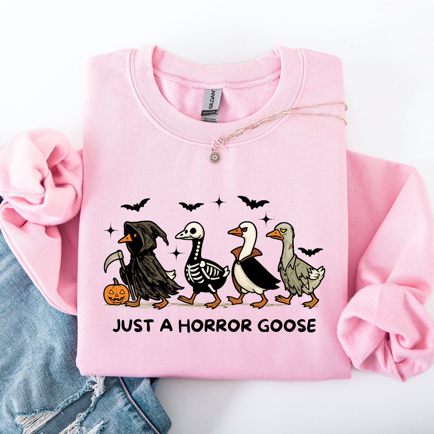 Just A Horror Goose, Cute, Halloween, Spooky Sweatshirt