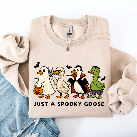 Just A Spooky Goose, Dracula, Vampire, Ghost, Mummy, Halloween, Funny Sweatshirt