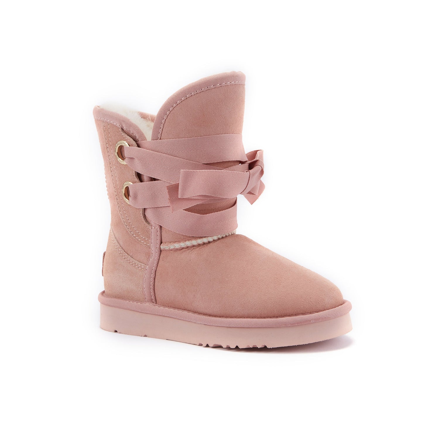 Kids Bedouin Pink Suede Short Cut Boot Australia Luxe Collective