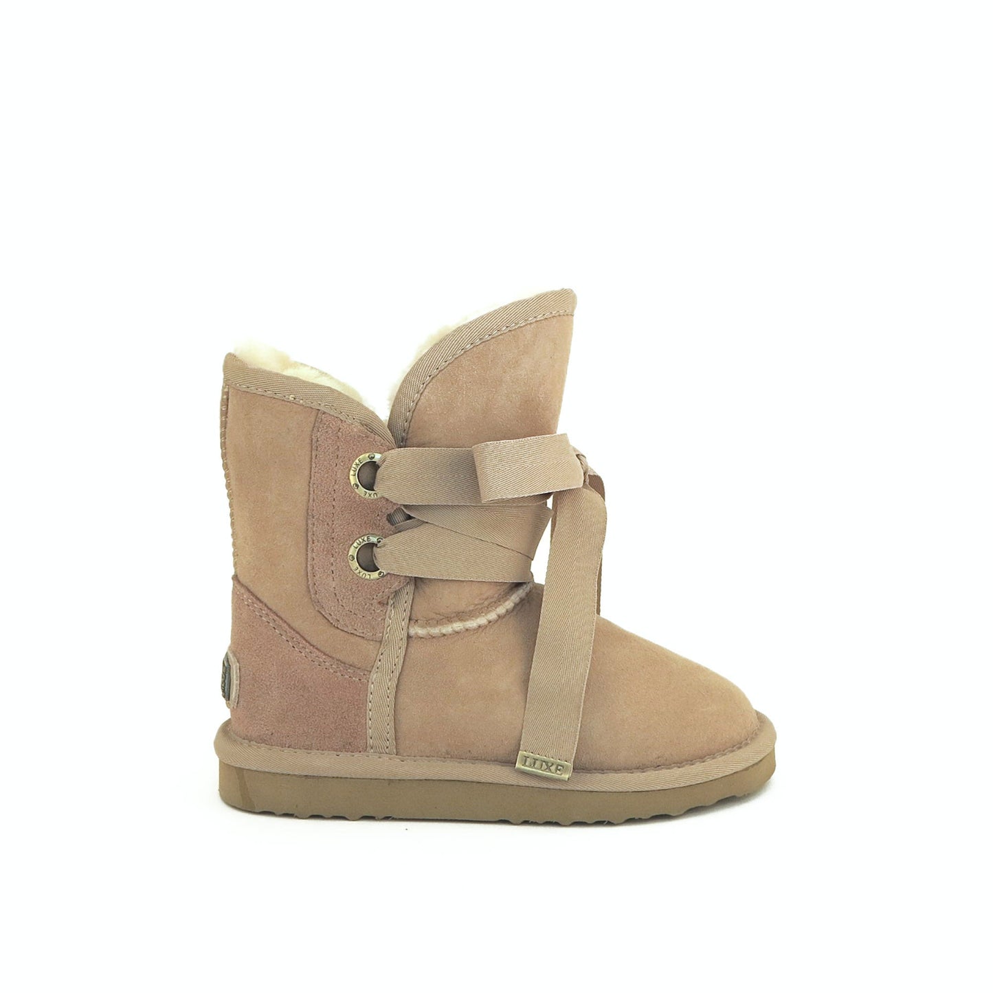 Kids Bedouin Sand Short Cut Boot Suede Outer with Sheepskin Lining