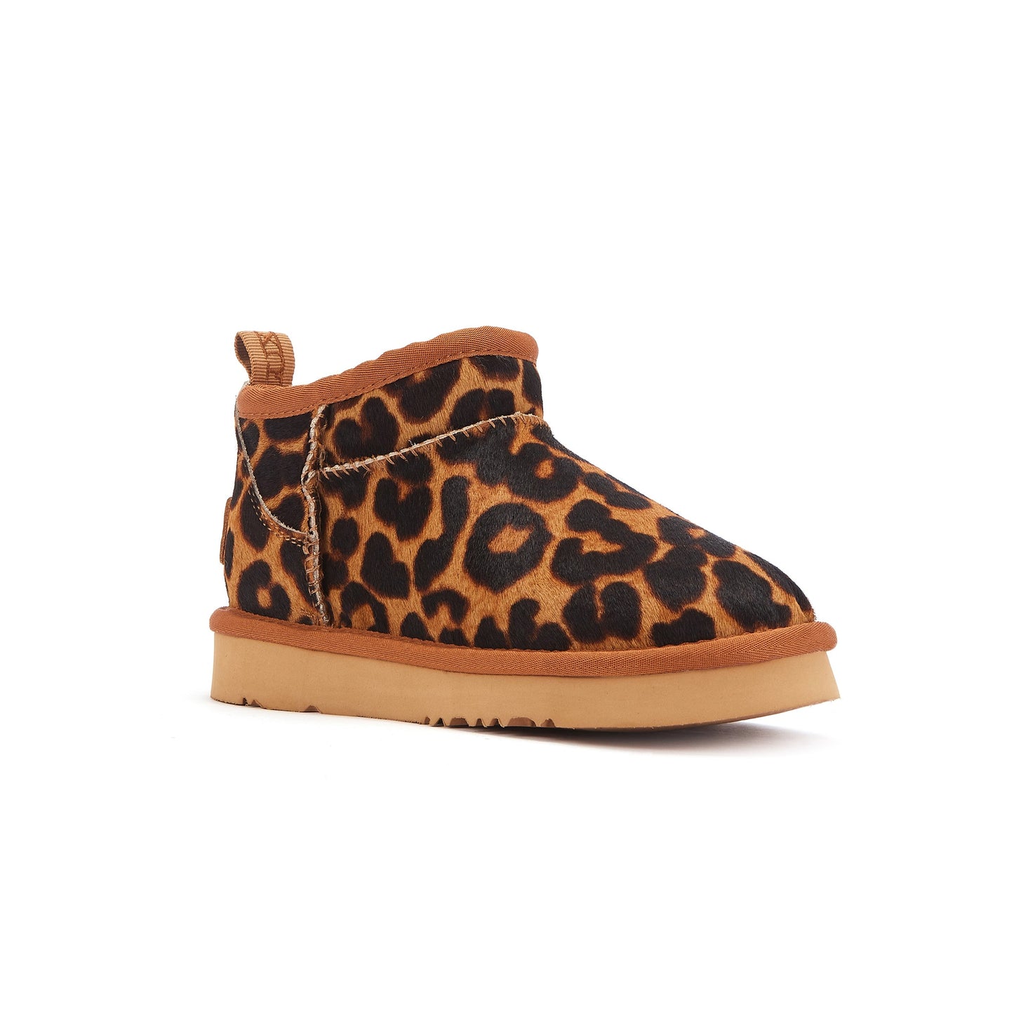 Kids Cosy Ultra Short Leopard Slip On Boot Luxe