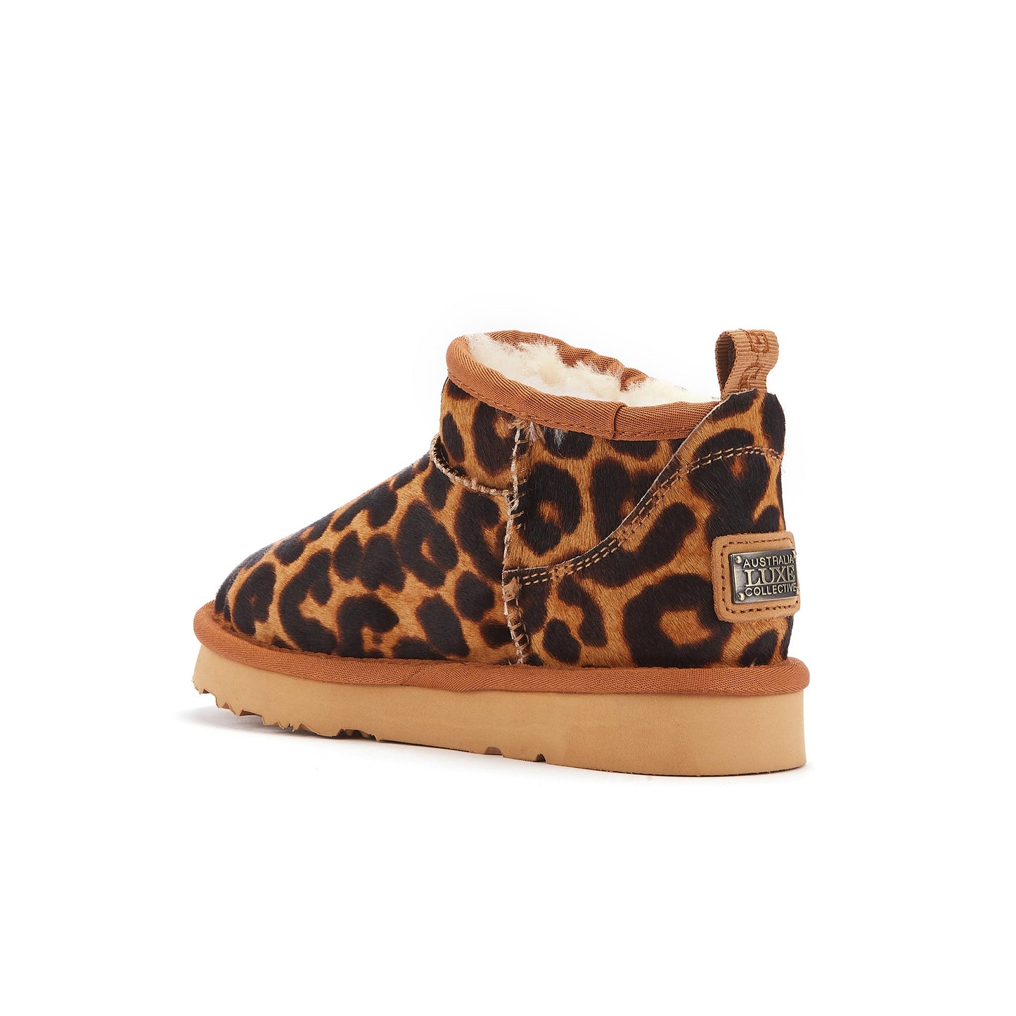 Kids Cosy Ultra Short Leopard Slip On Boot Luxe