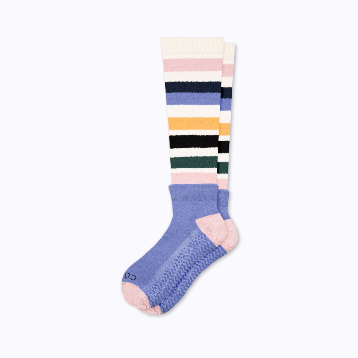 CozyGrip Compression Denim Pink Slipper Socks