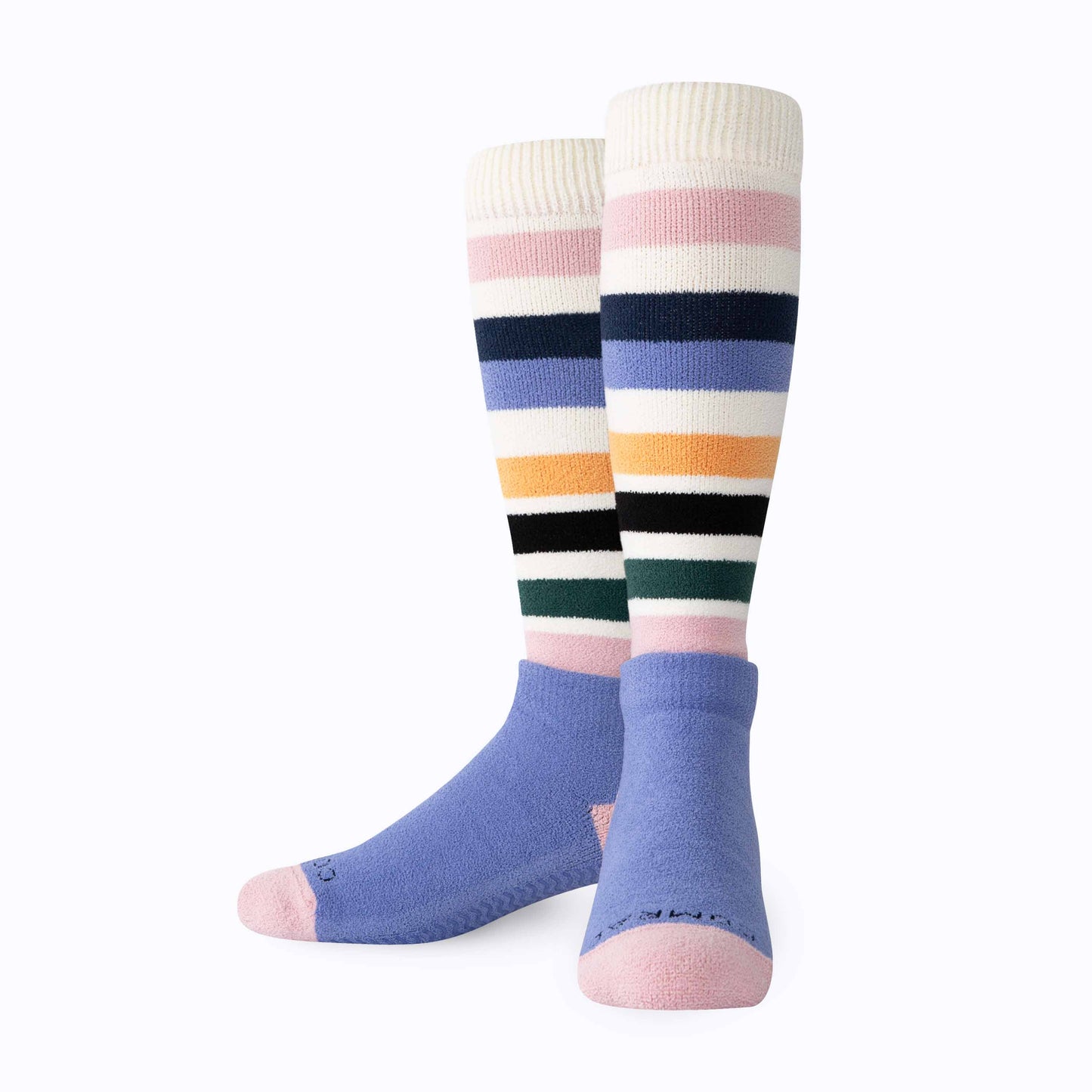 CozyGrip Compression Denim Pink Slipper Socks