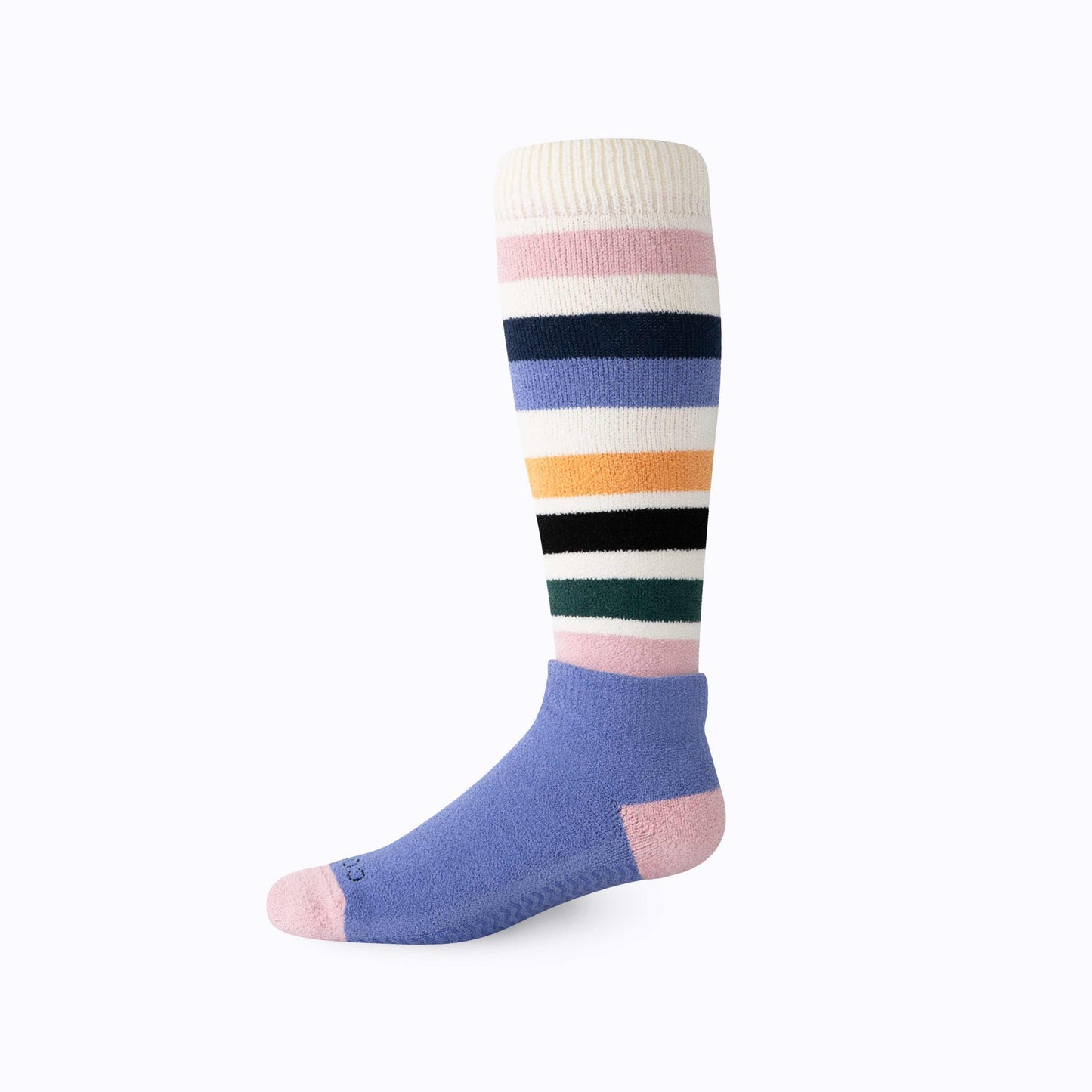 CozyGrip Compression Denim Pink Slipper Socks