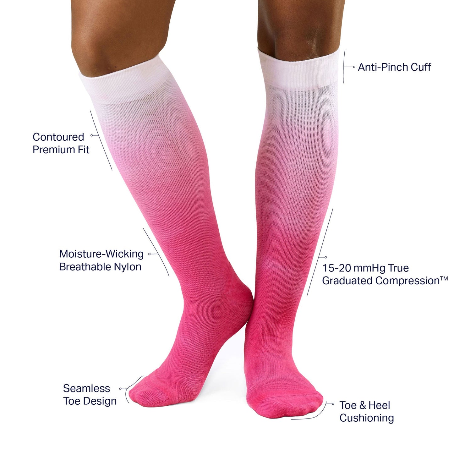 Knee-High Compression Socks Berry Ombre