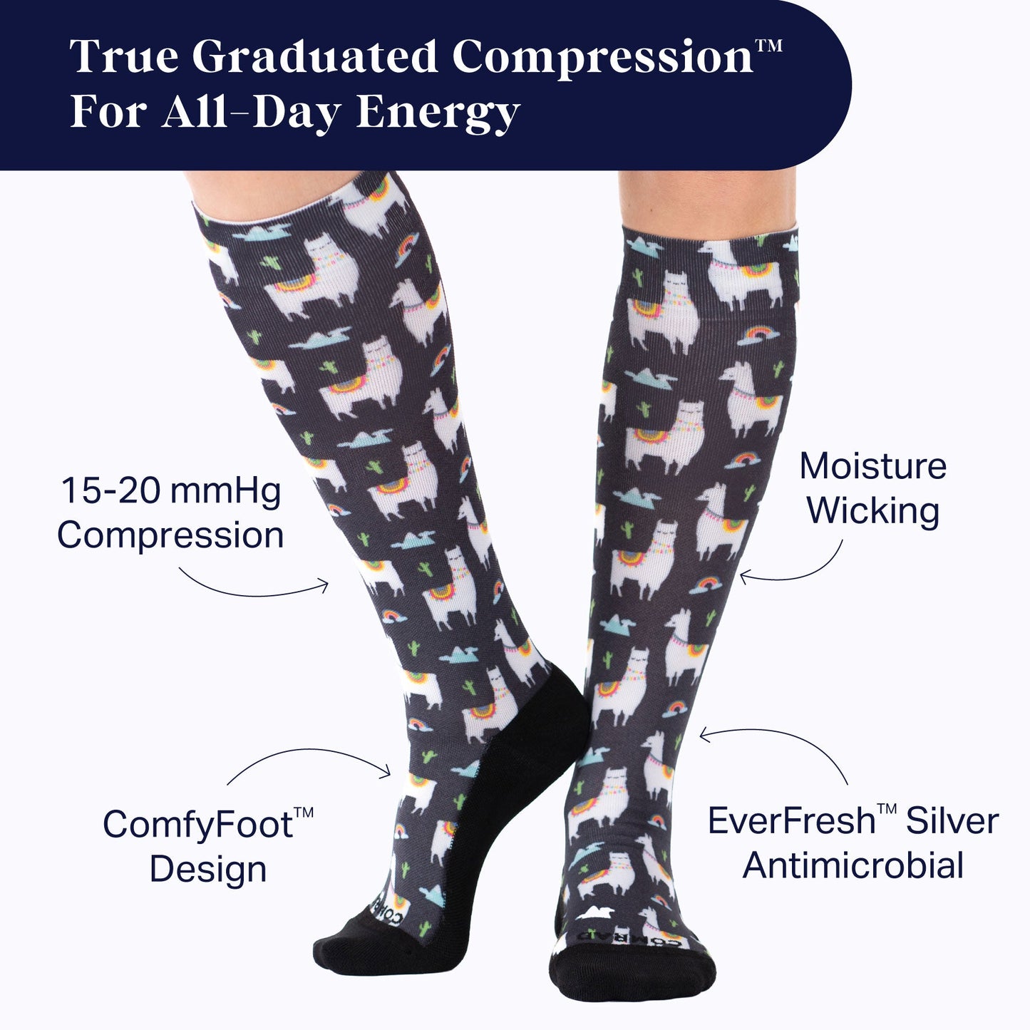 Cute Llama Compression Socks