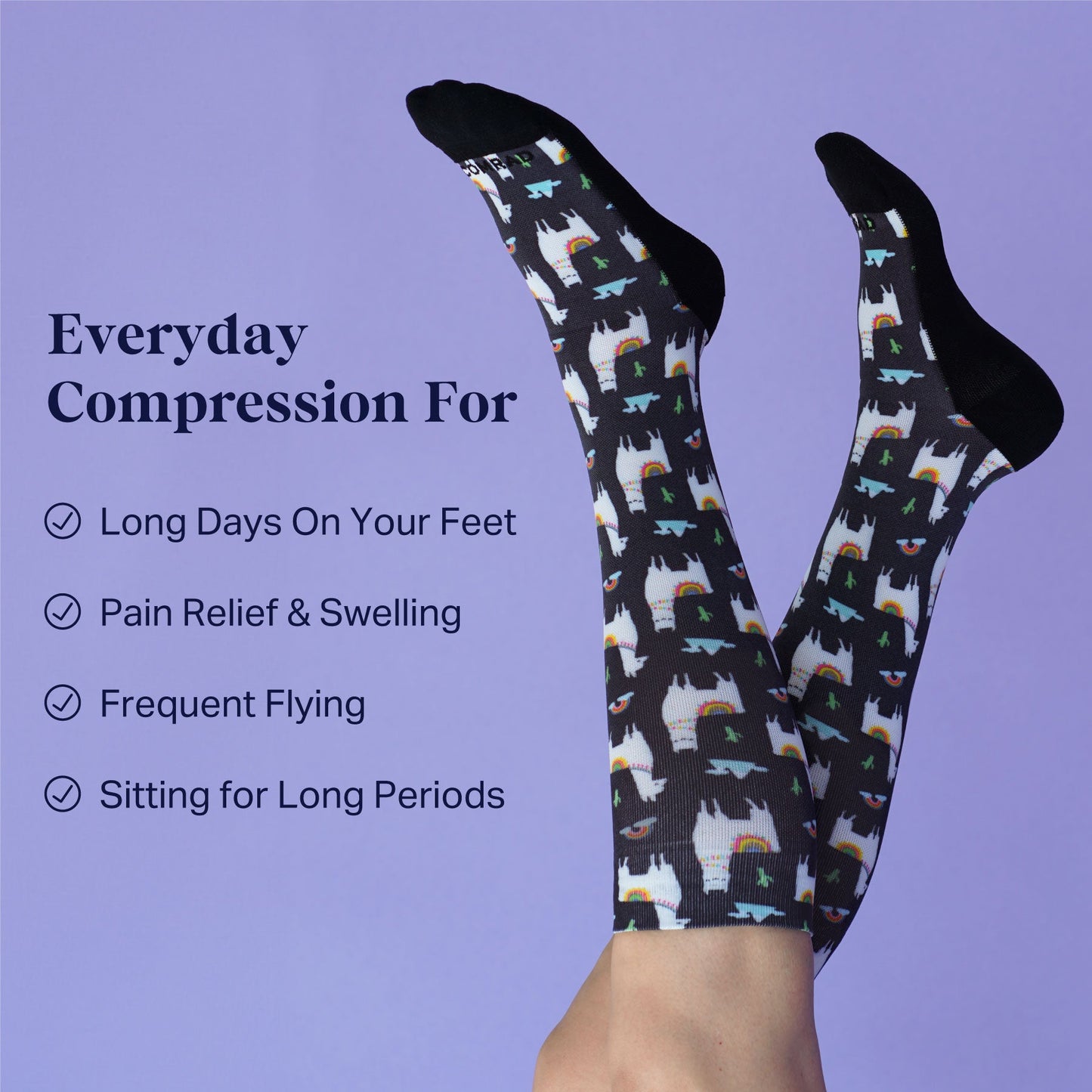 Cute Llama Compression Socks