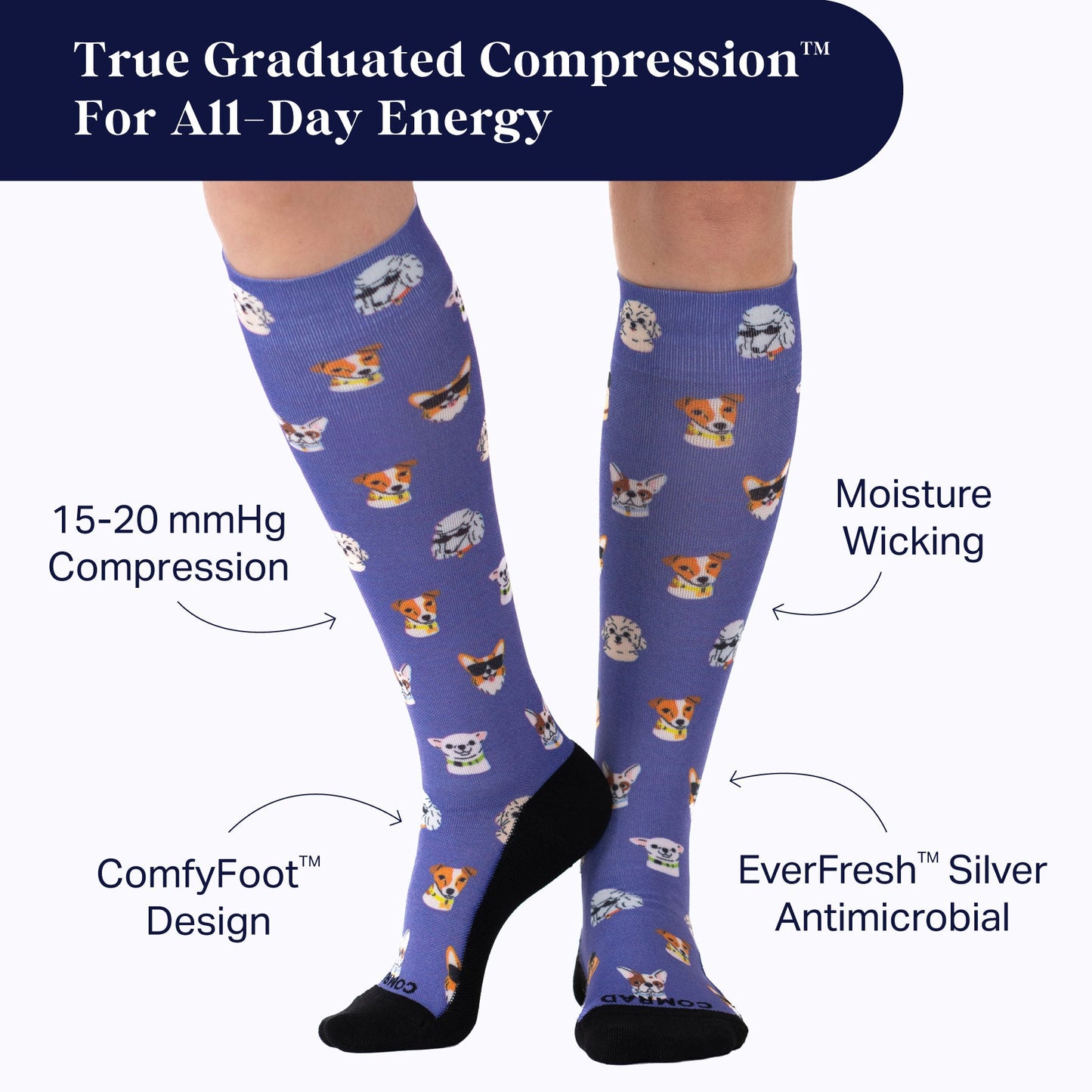 Dog Puppy Print Compression Socks Cute Support Socks