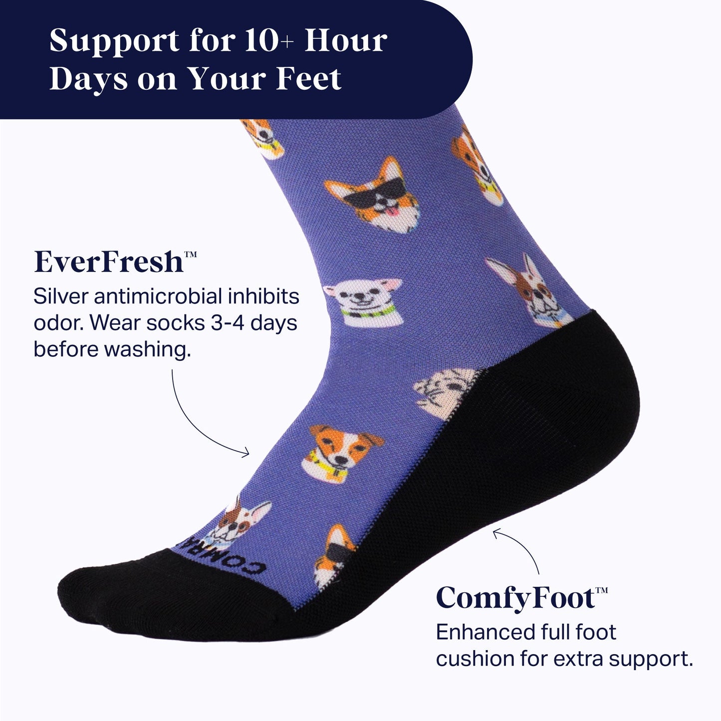 Dog Puppy Print Compression Socks Cute Support Socks