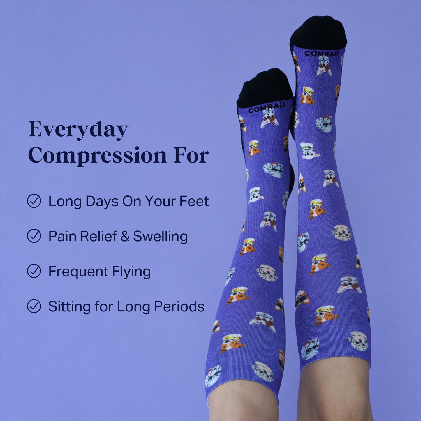 Dog Puppy Print Compression Socks Cute Support Socks