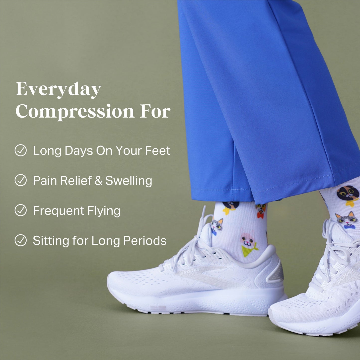 Cute Compression Socks Cat With Graduated Support