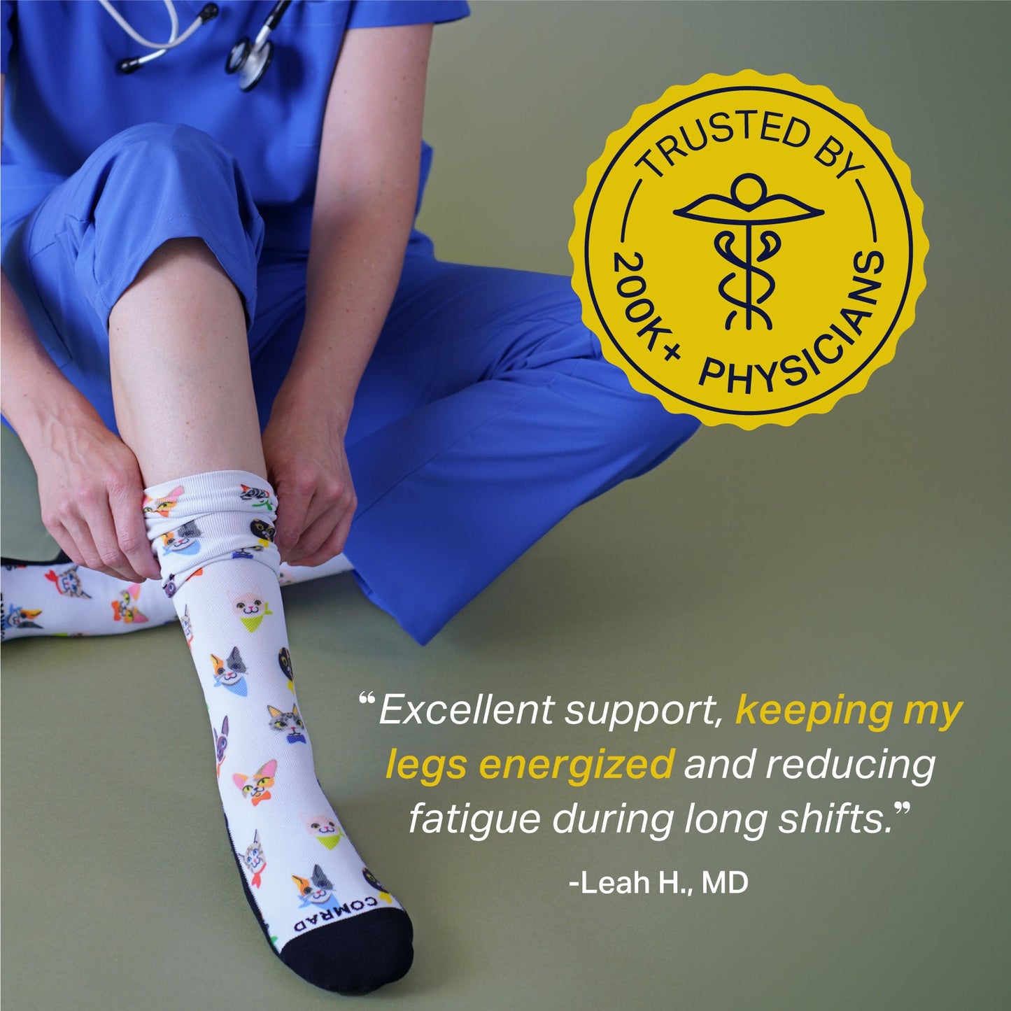 Lemon Print Cute Compression Socks for Nurses and Travel