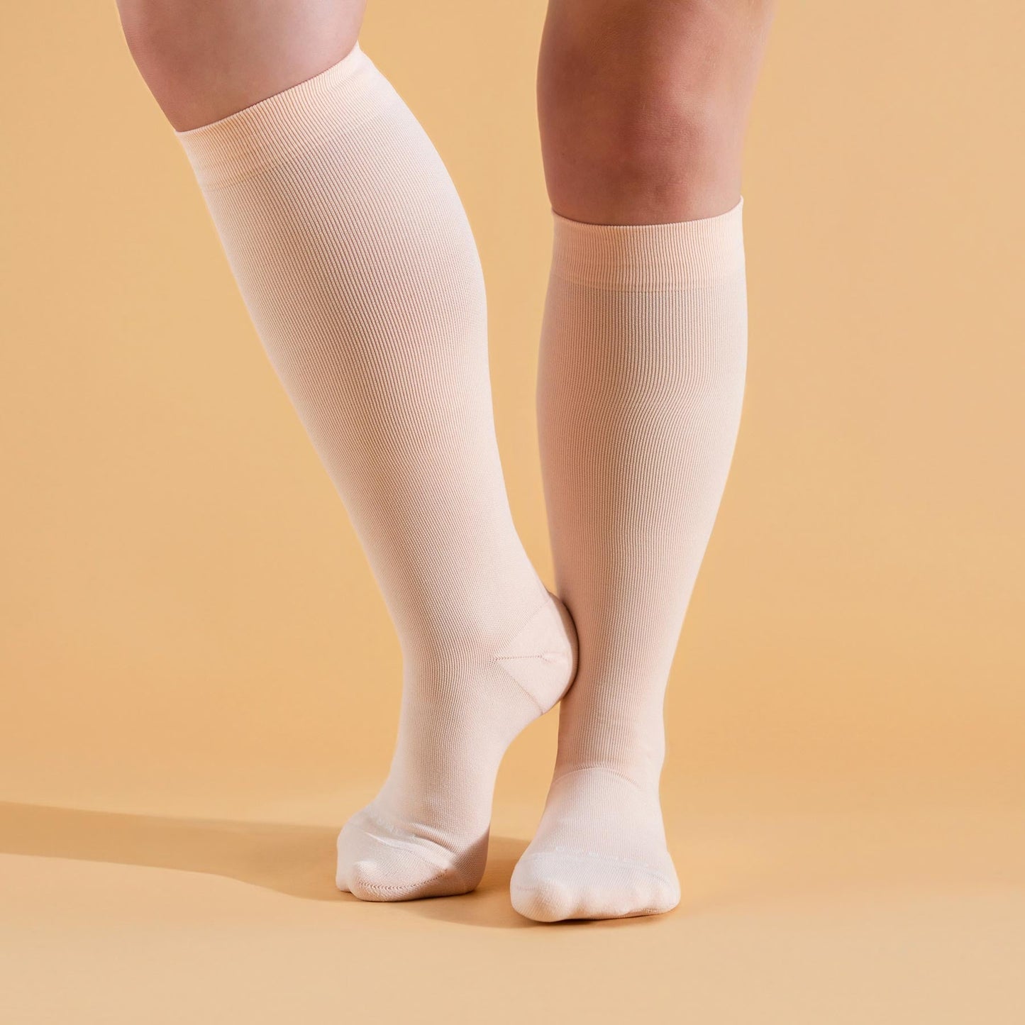 Knee-High Compression Socks 20-30 mmHg Solid Rose