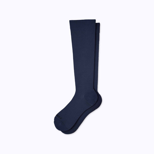Knee-High Compression Socks Solid Navy Stockings