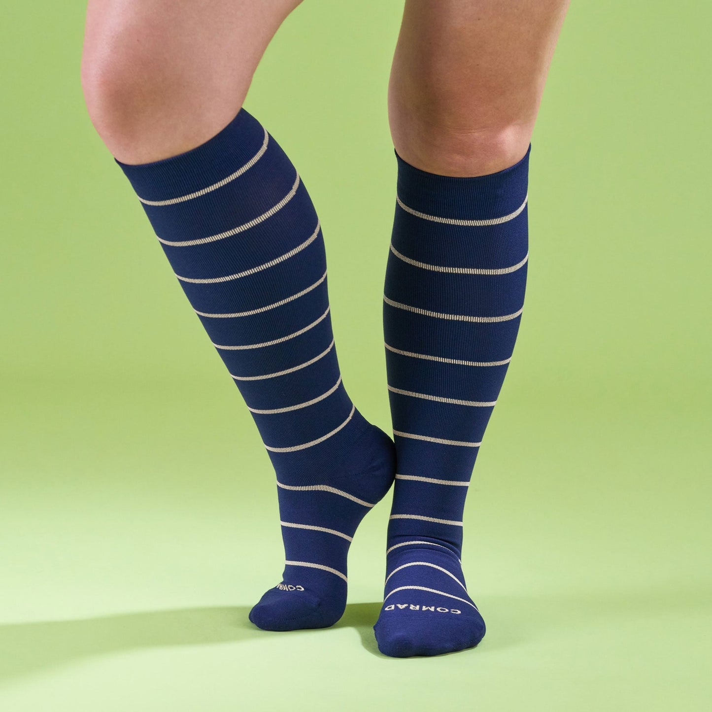 Knee-High Compression Socks 20-30 mmHg Stripes Navy