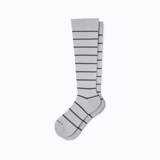 Knee-High Stripes Grey/Charcoal Compression Socks Companion