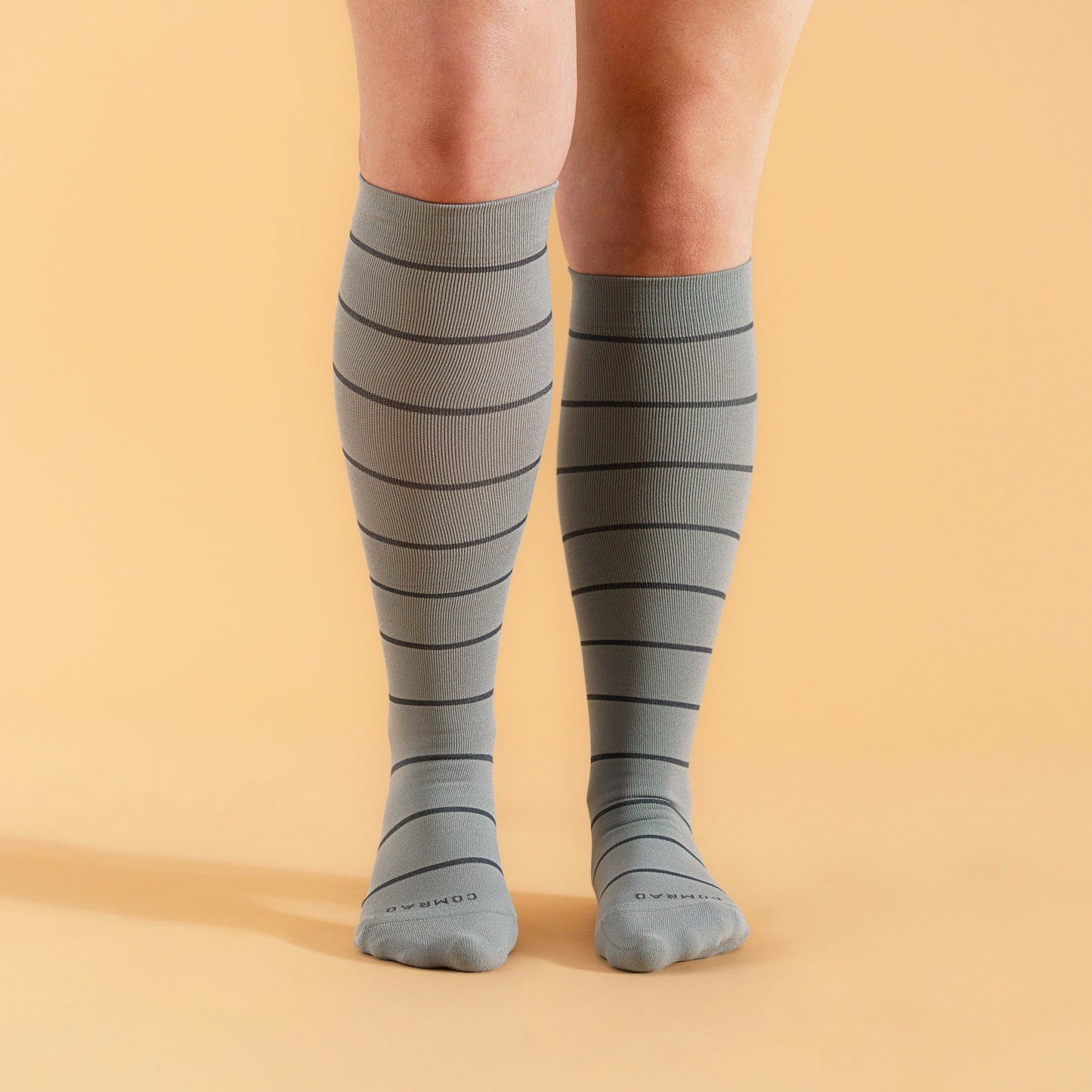 Knee-High Stripes Grey/Charcoal Compression Socks Companion