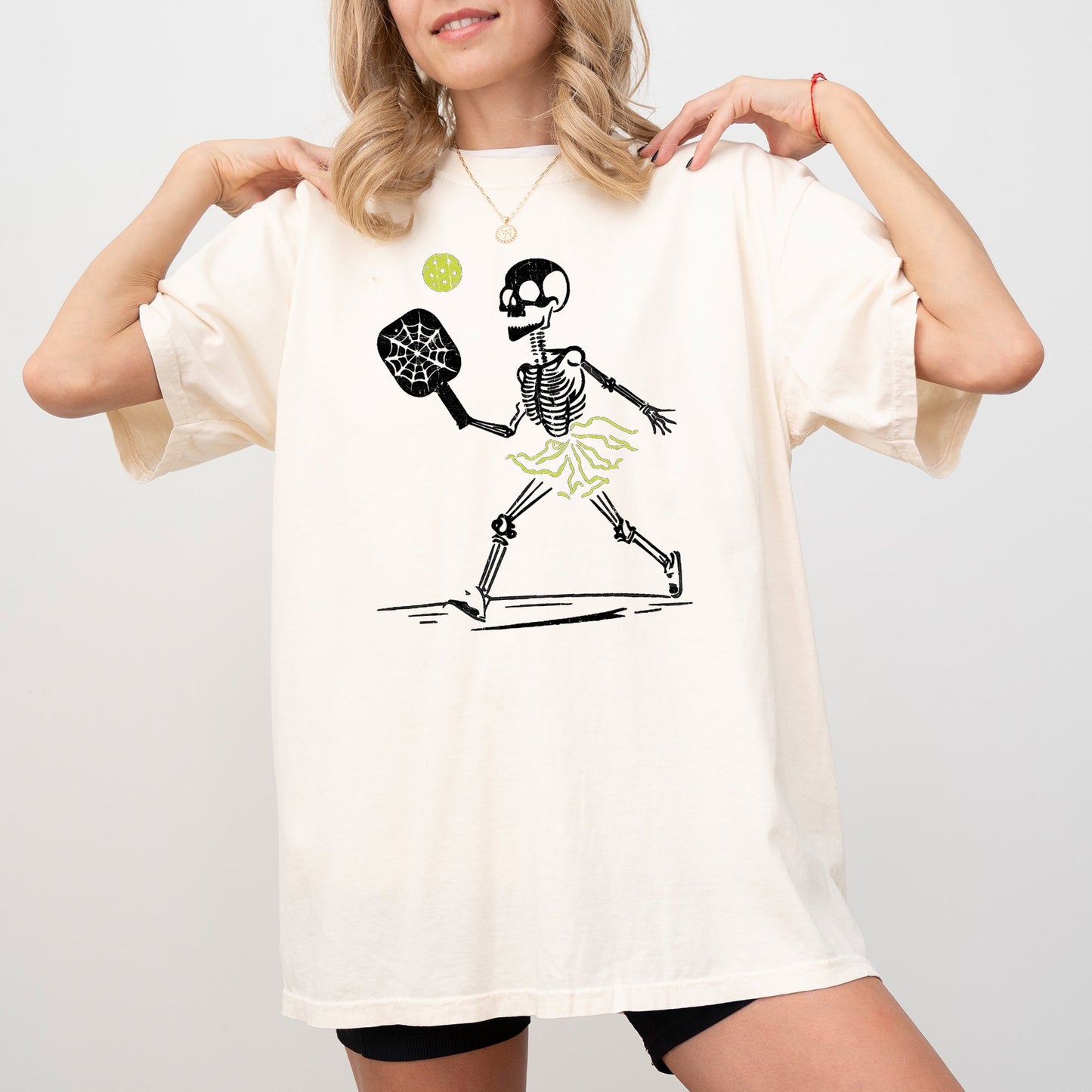 Pickleball Skeleton, Funny, Witch, Aesthetic, Meme, Halloween, Spooky, Costume, Tshirt Comfort Colors T-Shirt