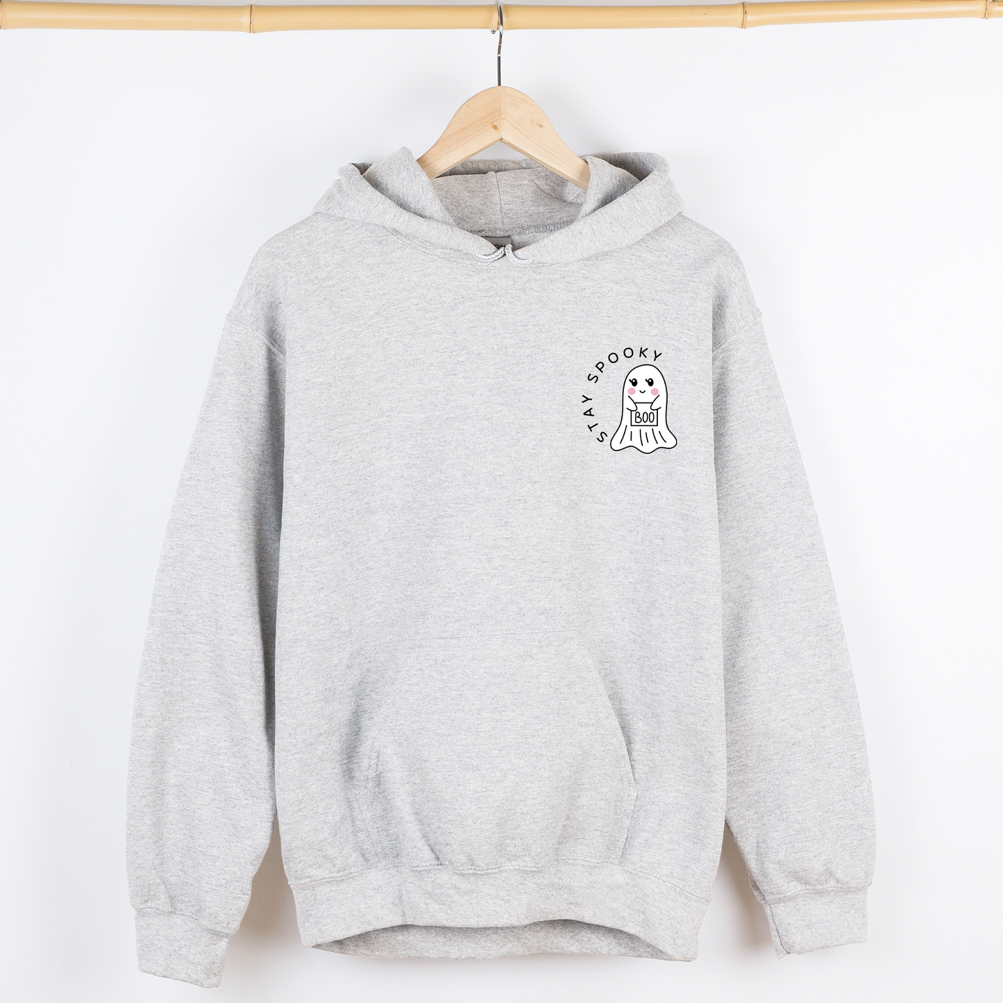 Stay Spooky, Ghost, Cute, Halloween Pocket, Graphic Hoodie, Hooded Sweatshirt