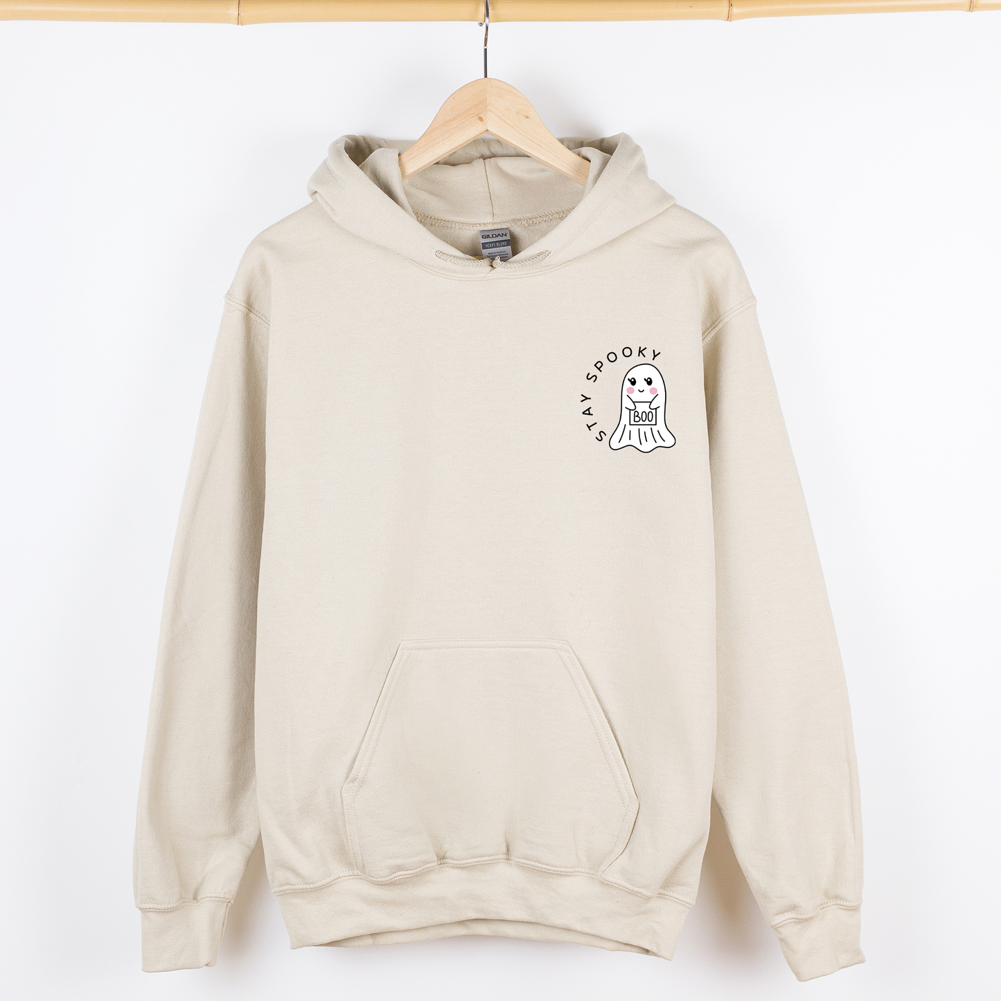 Stay Spooky, Ghost, Cute, Halloween Pocket, Graphic Hoodie, Hooded Sweatshirt