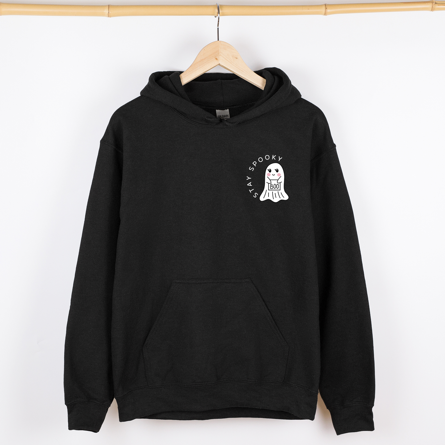 Stay Spooky, Ghost, Cute, Halloween Pocket, Graphic Hoodie, Hooded Sweatshirt