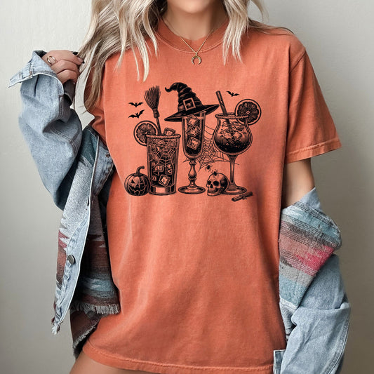 Coffee Vintage Witch Halloween Meme Costume Tshirt Comfort Colors T-Shirt