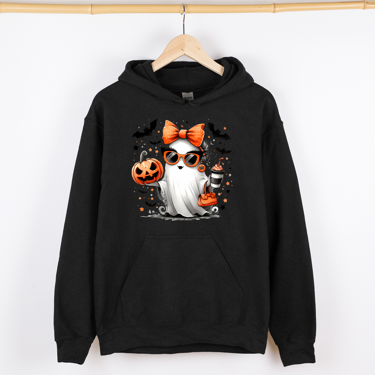 Coffee Lover Ghost Pumpkin Graphic Hoodie Hooded Sweatshirt Refinery Number One