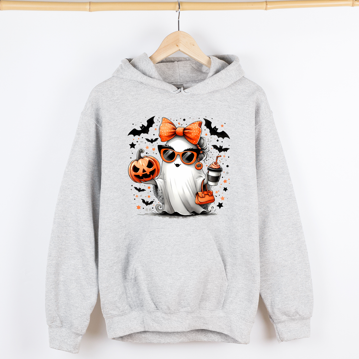Coffee Lover Ghost Pumpkin Graphic Hoodie Hooded Sweatshirt Refinery Number One