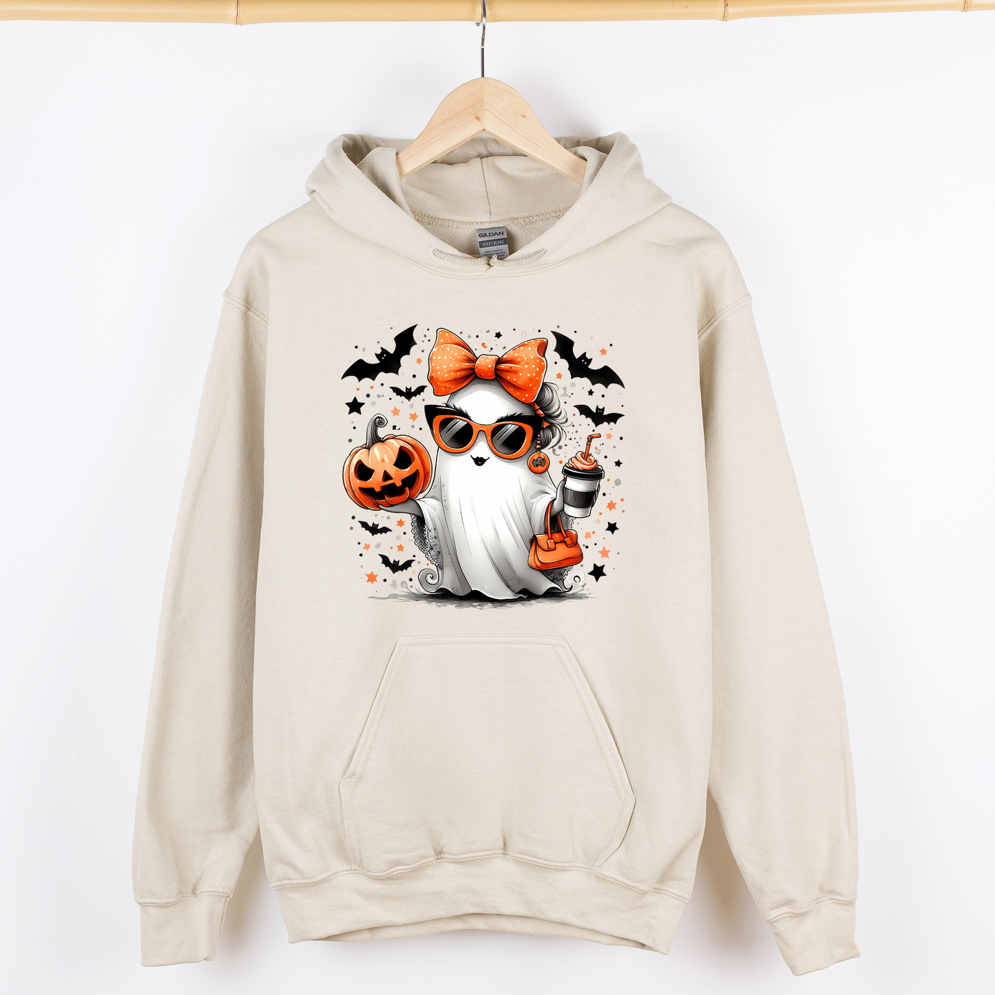 Coffee Lover Ghost Pumpkin Graphic Hoodie Hooded Sweatshirt Refinery Number One