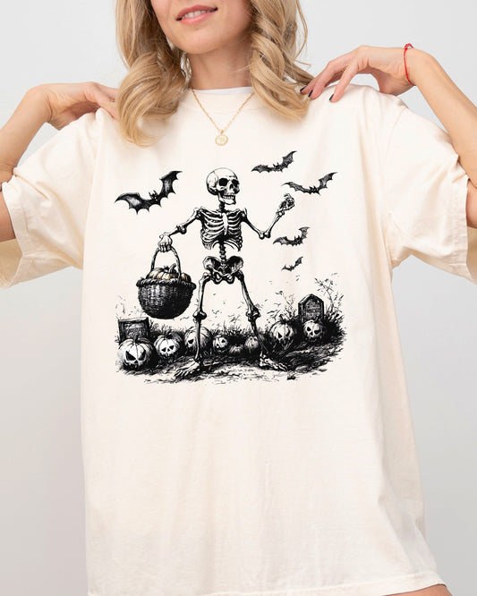 Skeleton, Ghost, Pumpkin Patch, Vintage, Western, Witch, Aesthetic, Meme, Halloween, Costume, Tshirt Comfort Colors T-Shirt
