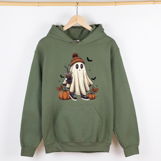 Haunted House Double-Sided Graphic Hoodie Vintage Halloween Sweatshirt Refinery Number One