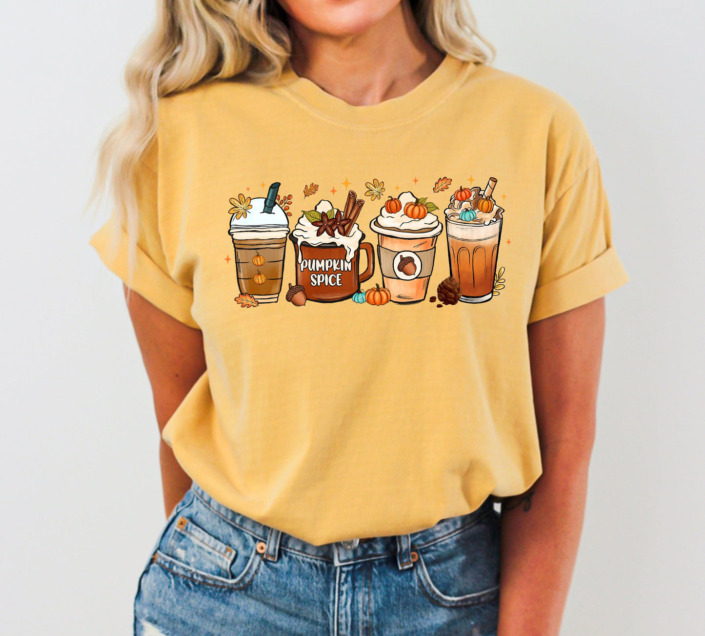 Coffee Lover Pumpkin Spice Fall Halloween Costume T-Shirt Comfort Colors