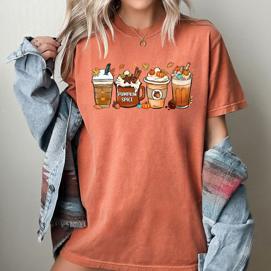 Coffee Lover Pumpkin Spice Fall Halloween Costume T-Shirt Comfort Colors