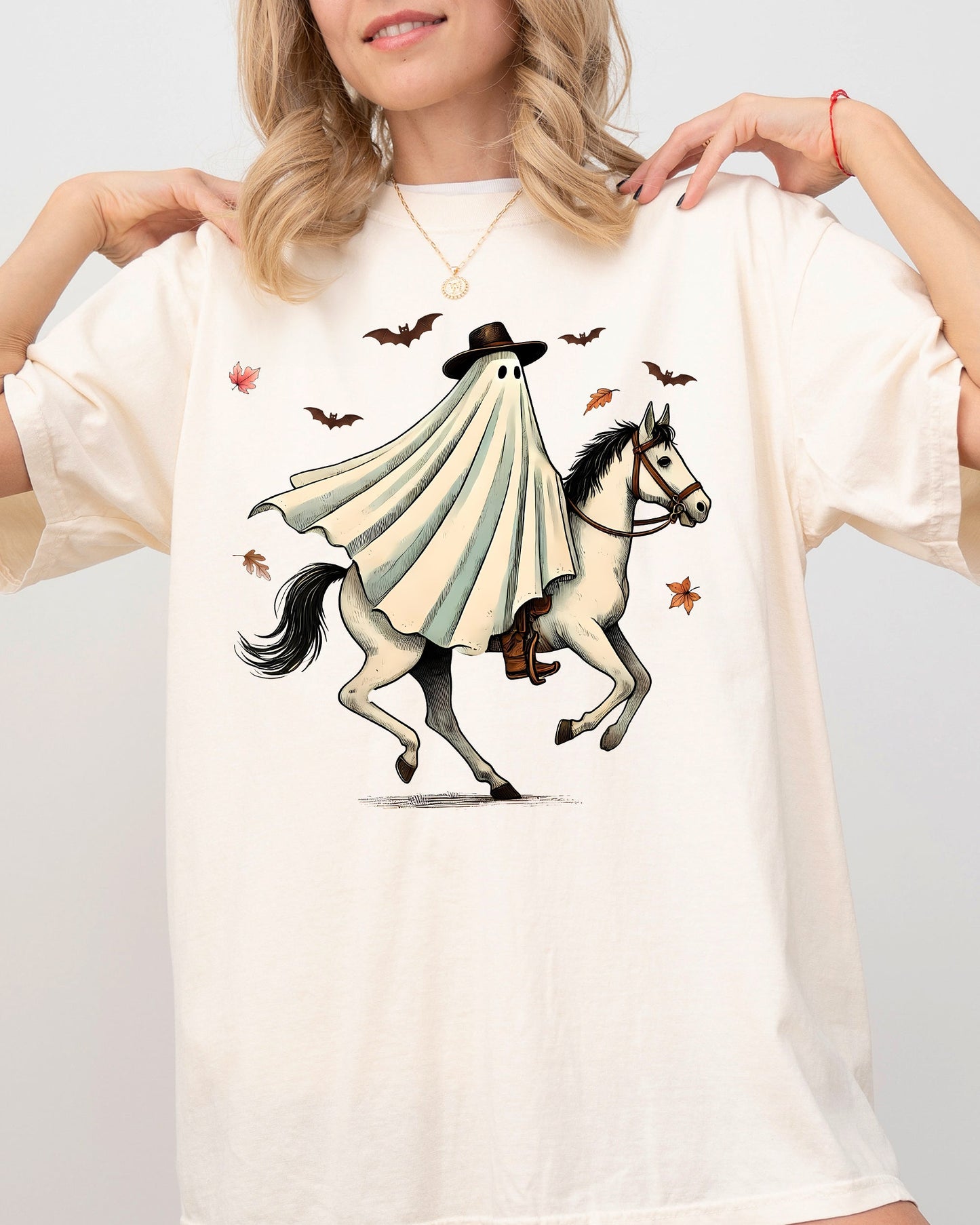 Cowboy Ghost Riding Horse Western Aesthetic Meme Halloween Costume T-Shirt Comfort Colors