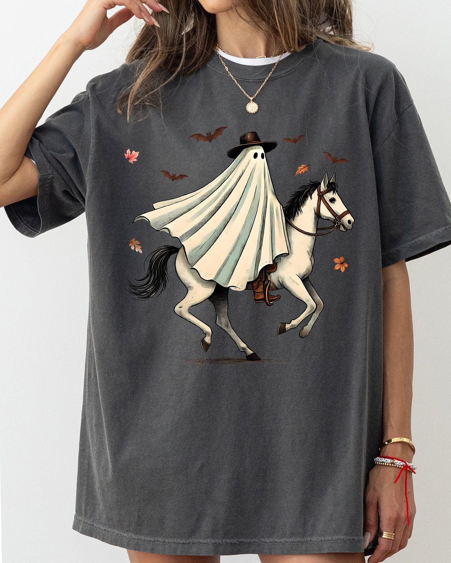 Cowboy Ghost Riding Horse Western Aesthetic Meme Halloween Costume T-Shirt Comfort Colors