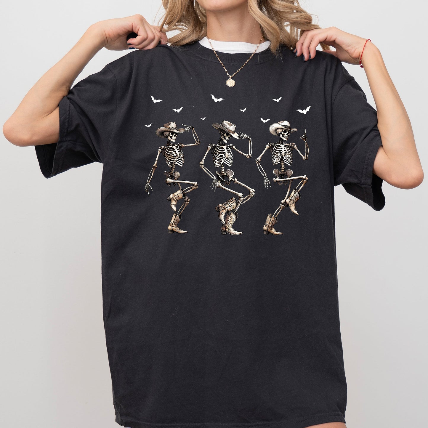 Dancing Cowboy Skeletons Western Halloween Costume Tshirt Comfort Colors T-Shirt