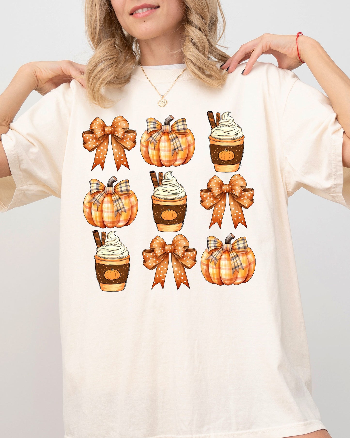 Coffee Pumpkin Bow Halloween Witch Aesthetic Meme Costume T-Shirt Comfort Colors