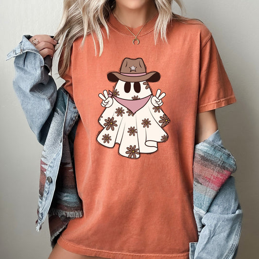 Cowboy Ghost Vintage Western Witch Halloween Costume T-Shirt Comfort Colors