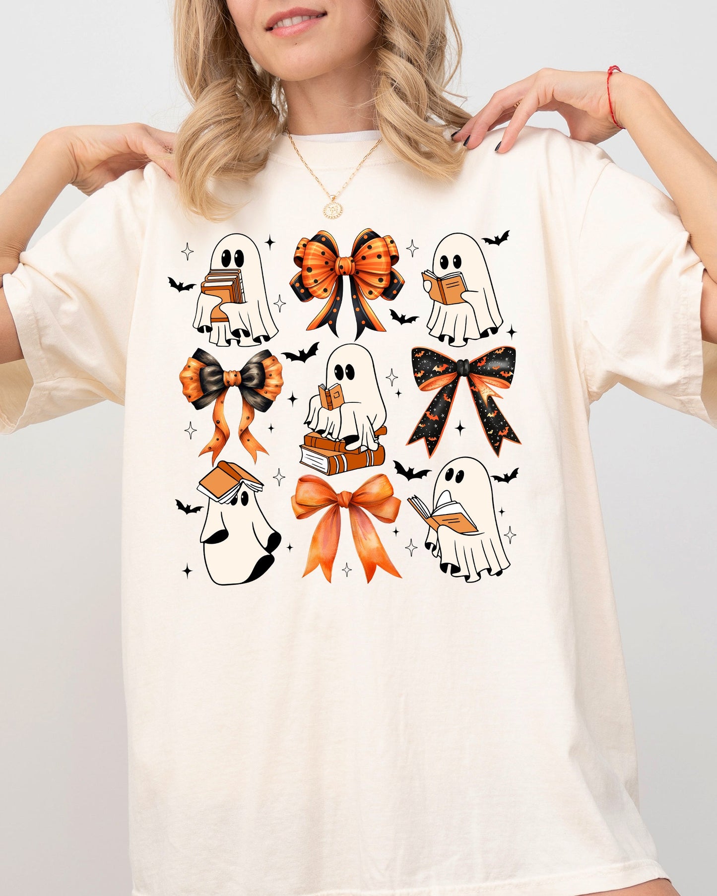 Cute Ghosts Aesthetic Halloween Costume Tshirt Comfort Colors T-Shirt