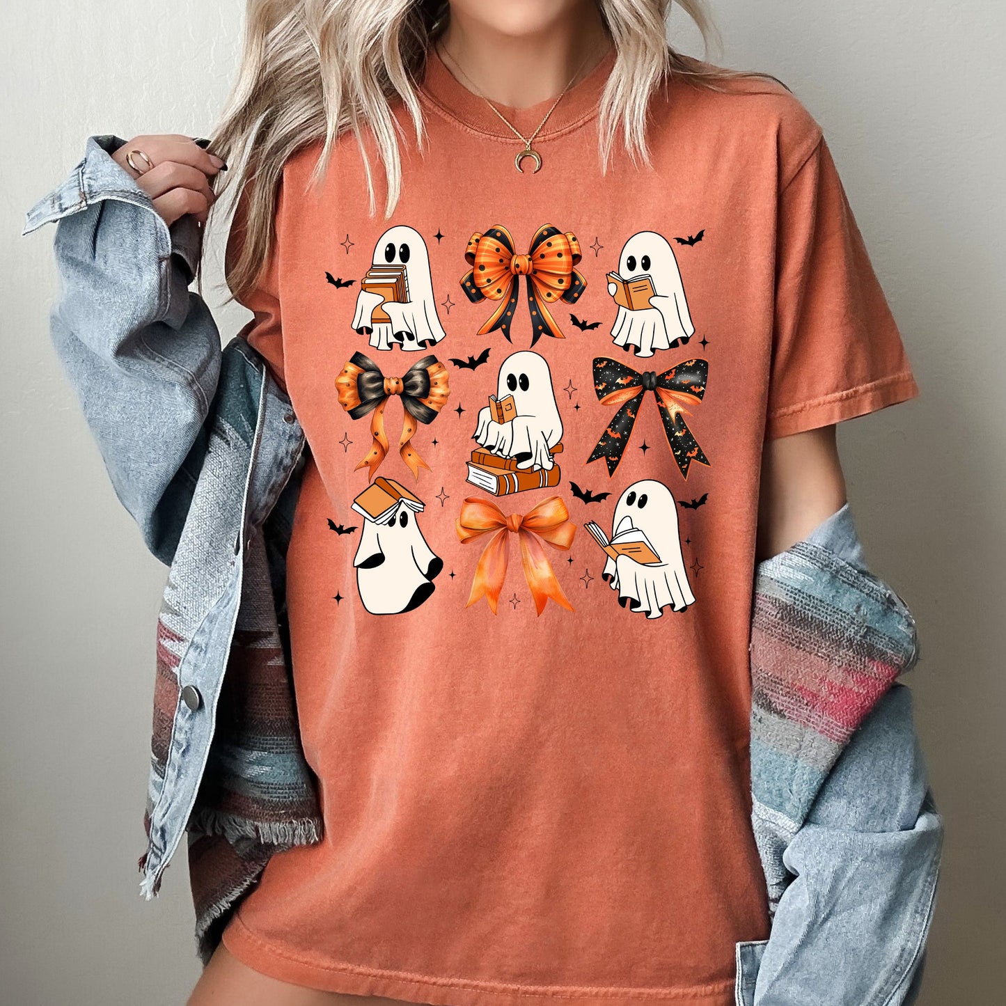 Cute Ghosts Aesthetic Halloween Costume Tshirt Comfort Colors T-Shirt