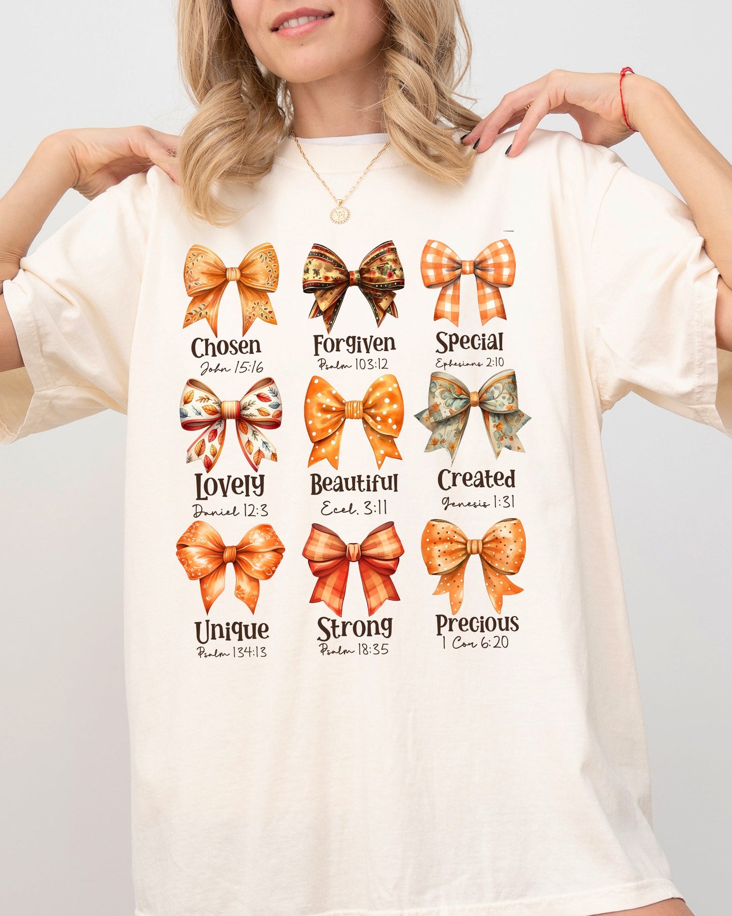 Bible Verse Bow Ribbon Comfort Colors T-Shirt