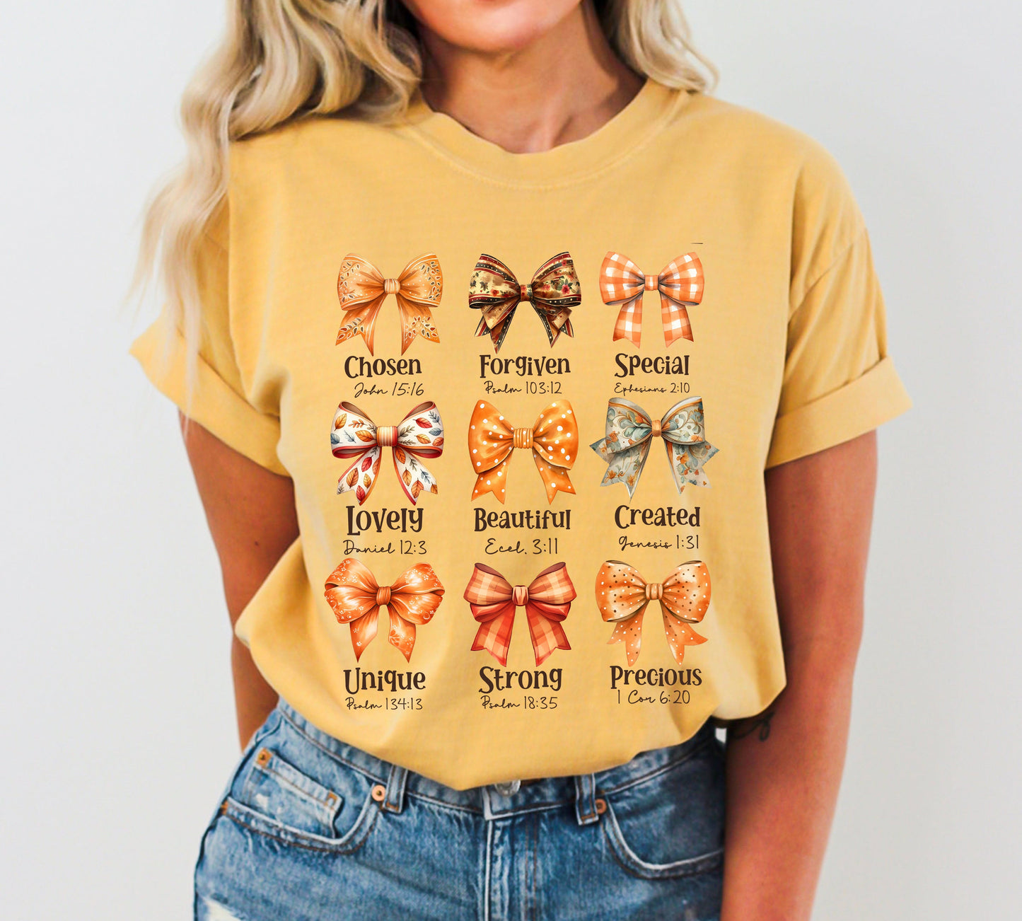 Bible Verse Bow Ribbon Comfort Colors T-Shirt
