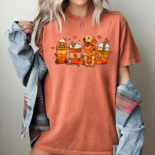 Coffee Lover Pumpkin Skeleton Halloween Costume T-shirt Comfort Colors