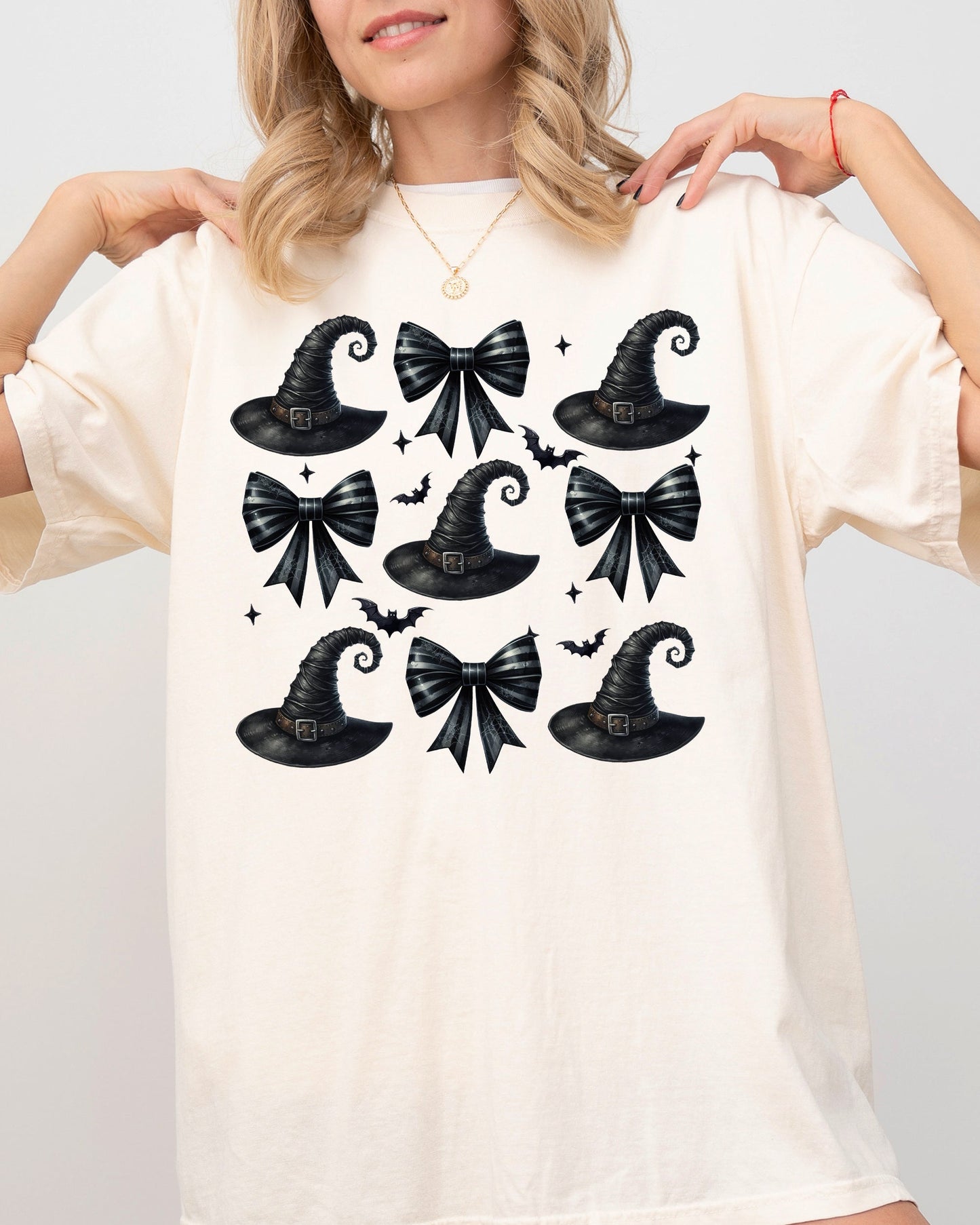 Mini Witch Hats, Bows, Western, Witch, Aesthetic, Meme, Halloween, Costume, Tshirt Comfort Colors T-Shirt