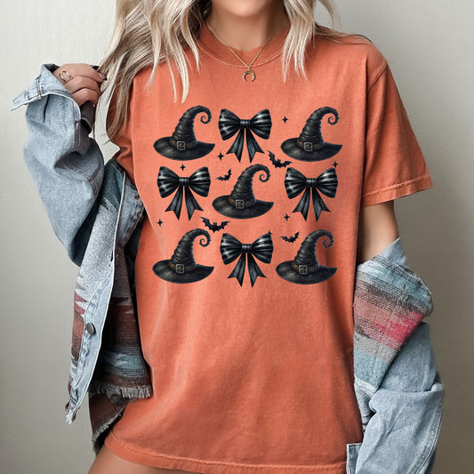 Mini Witch Hats, Bows, Western, Witch, Aesthetic, Meme, Halloween, Costume, Tshirt Comfort Colors T-Shirt