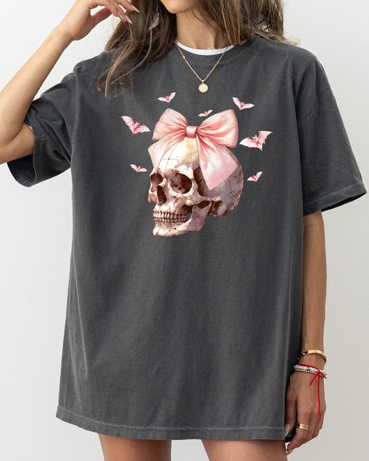 Bow Skull Vintage Western Witch Halloween Costume T-Shirt Comfort Colors