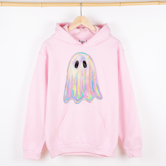 Shimmering Ghost Iridescent Graphic Hoodie Hooded Sweatshirt Refinery Number One