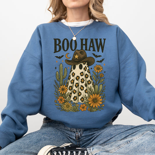 Boo Haw Neon-Infused Retro Vintage Graphic Sweatshirt Refinery No. 1
