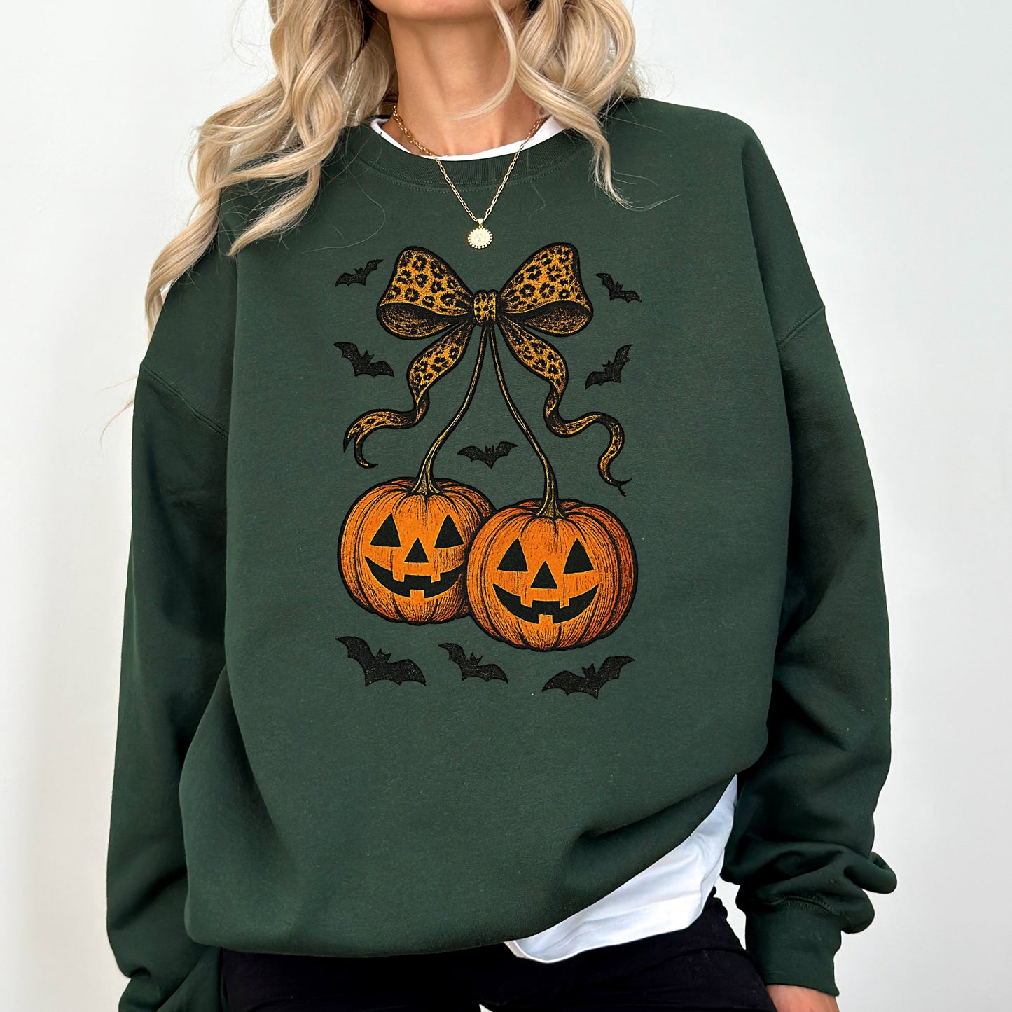 Pumpkin Coquette, Bow, Halloween, Retro, Vintage, Spooky, Costume, Fall, Graphic Sweatshirt